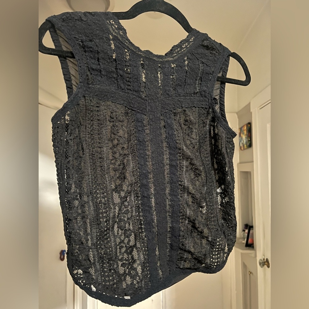 Free people sheer lace tank top, small